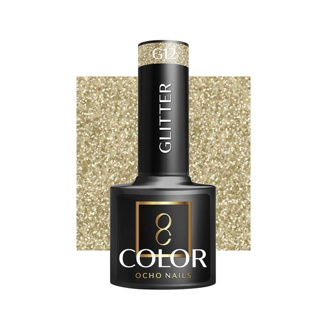 OCHO NAILS Hibridinis Nagų Lakas Glitter G12, 5 g