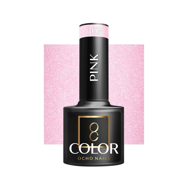 OCHO NAILS hibridinis nagų lakas PINK 303, 5g - Beauty Kit