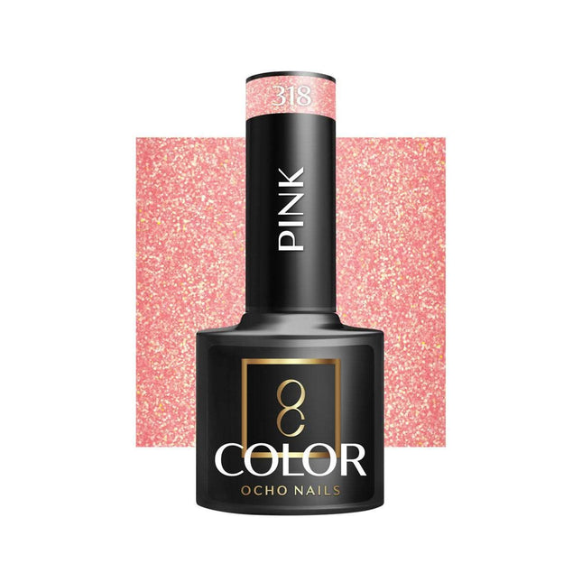 OCHO NAILS hibridinis nagų lakas PINK 318, 5g - Beauty Kit