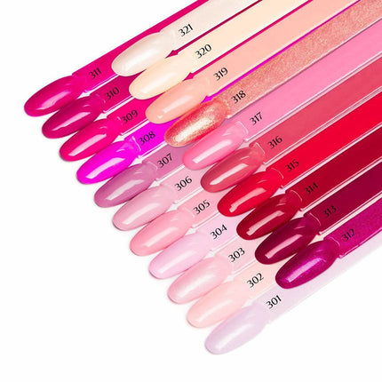 OCHO NAILS PINK 320 – ilgalaikis hibridinis lakas nagų stilizacijai be papildomų sluoksnių