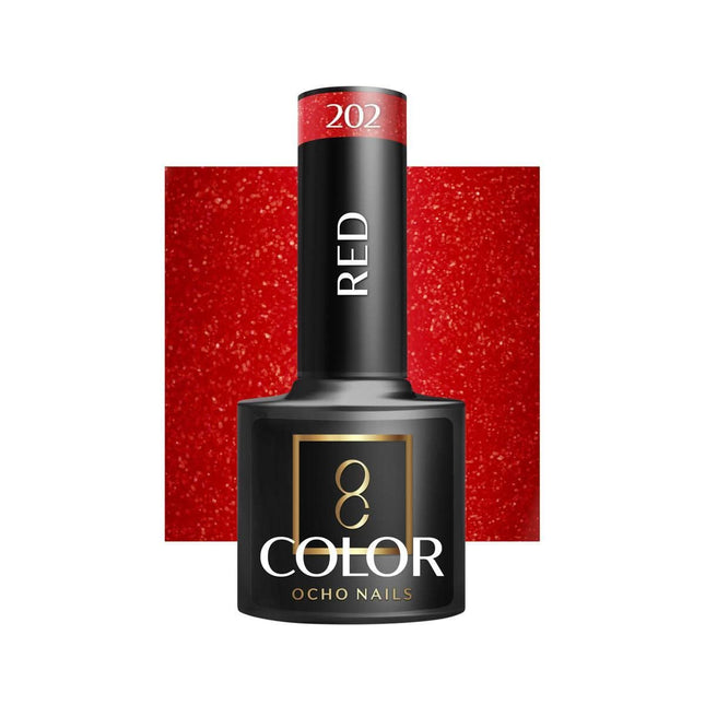 OCHO NAILS hibridinis nagų lakas RED 202, 5g - Beauty Kit