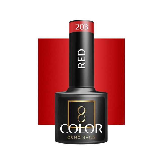 OCHO NAILS hibridinis nagų lakas RED 203, 5g - Beauty Kit