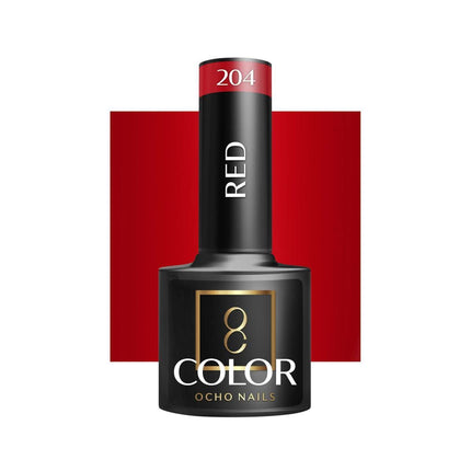 OCHO NAILS hibridinis nagų lakas RED 204, 5g - Beauty Kit