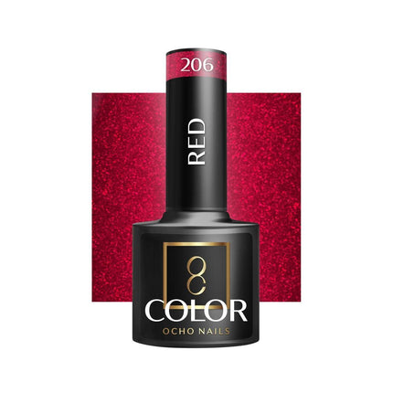 OCHO NAILS hibridinis nagų lakas RED 206, 5g - Beauty Kit
