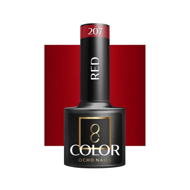 OCHO NAILS hibridinis nagų lakas RED 207, 5g - Beauty Kit