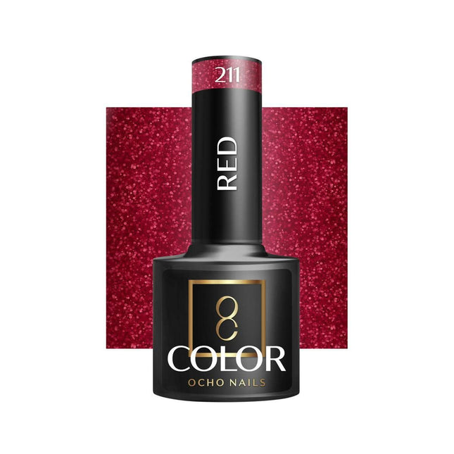 OCHO NAILS hibridinis nagų lakas RED 211, 5g - Beauty Kit