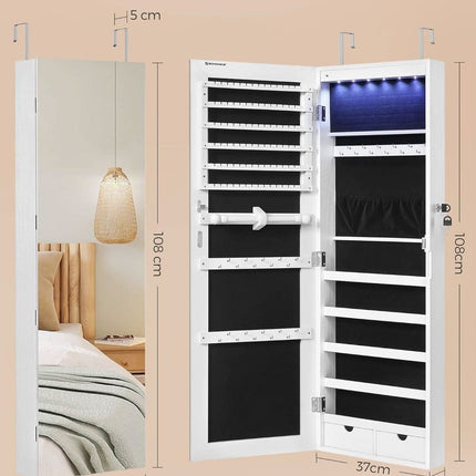 Pakabinama papuošalų spintelė su veidrodžiu JJC99WT - Beauty Kit