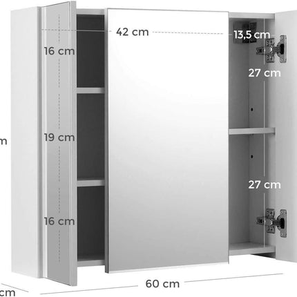 Pakabinama spintelė su veidrodžiu BBK22WTV1 - Beauty Kit