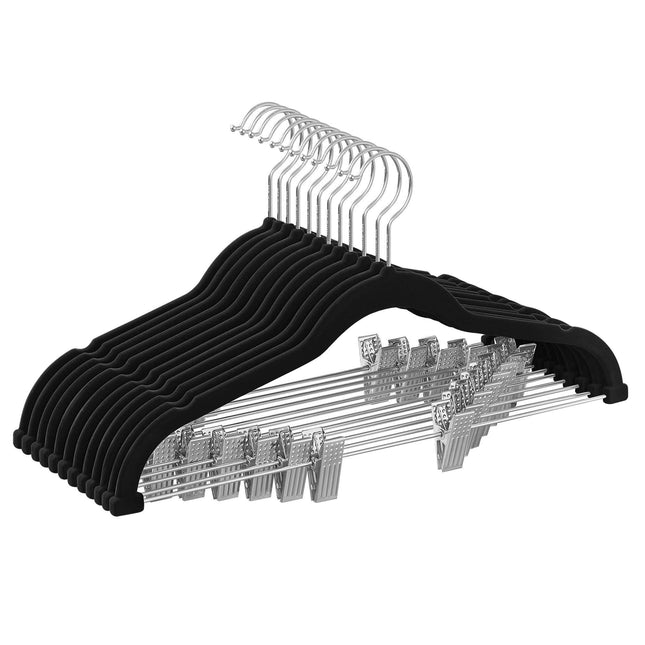 Pakabos su segtukais CRF12B, juodos, 12 vnt. - Beauty Kit