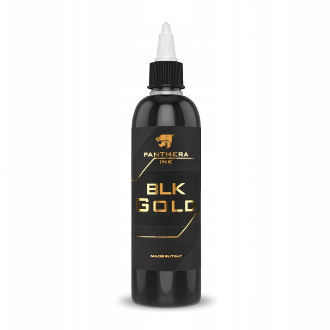PANTHERA BLACK GOLD tatuiruočių dažai 150 ml – profesionalūs juodi dažai REACH 2022, be izopropanolio, jautriai odai