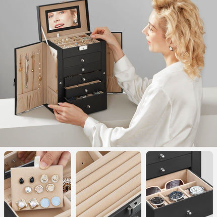 Papuošalų dėžutė JBC152B01, juoda - Beauty Kit