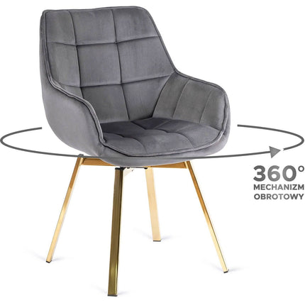 Pasukama aksominė kėdė MIA, pilka - Beauty Kit