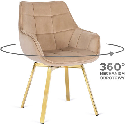 Pasukama aksominė kėdė MIA, smėlinė - Beauty Kit