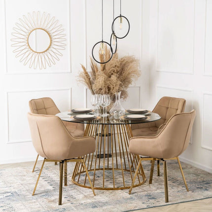 Pasukama aksominė kėdė MIA, smėlinė - Beauty Kit