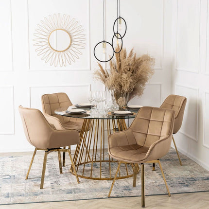 Pasukama aksominė kėdė MIA, smėlinė - Beauty Kit