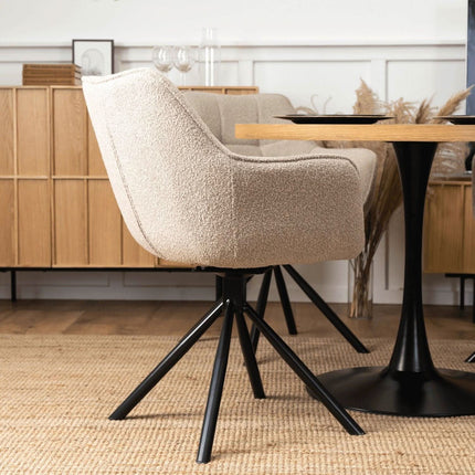 PEONY Beige besisukanti kėdė - Beauty Kit