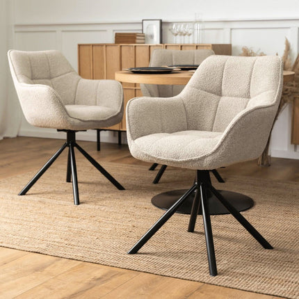 PEONY Beige besisukanti kėdė - Beauty Kit