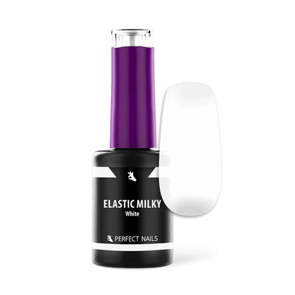 PERFECT NAILS Elastic Milky guminis bazės pagrindas MILKY WHITE, 8 ml. - Beauty Kit
