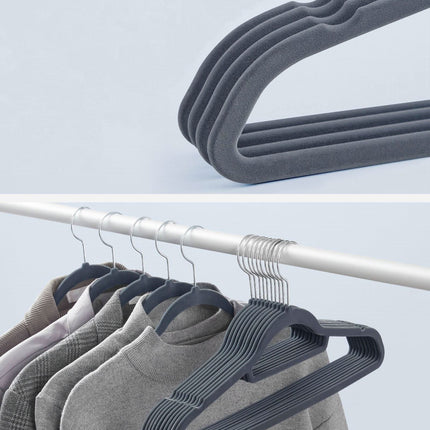 Pilkos spalvos aksominės pakabos CRF20VX, 20 vnt. - Beauty Kit