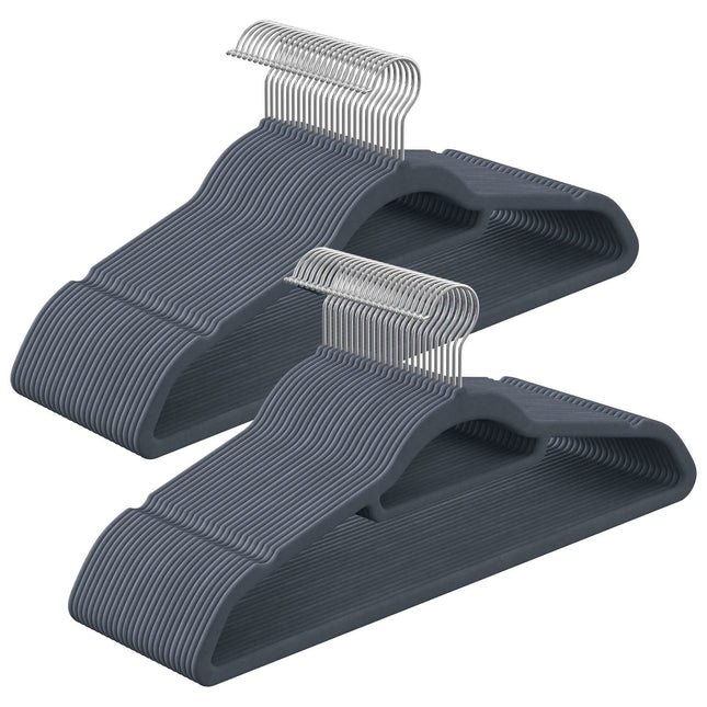 Pilkos spalvos aksominės pakabos CRF20VX, 20 vnt. - Beauty Kit