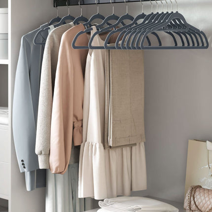 Pilkos spalvos aksominės pakabos CRF20VX, 20 vnt. - Beauty Kit