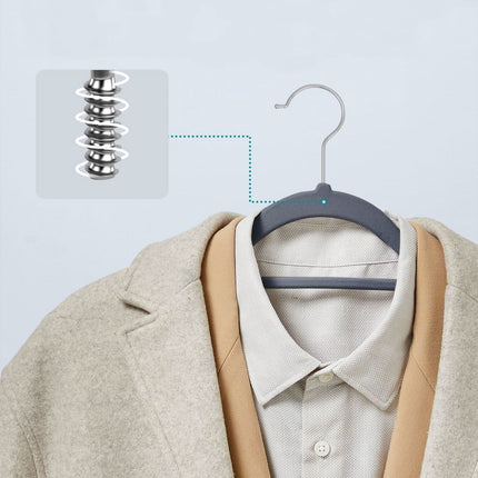 Pilkos spalvos aksominės pakabos CRF20VX, 20 vnt. - Beauty Kit