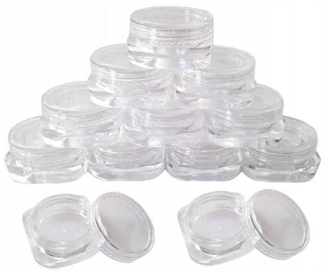 Plastikiniai indeliai dekoracijoms, mėginukams 3 ml, 50 vnt - Beauty Kit