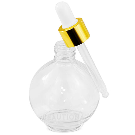 Stiklinis apvalus buteliukas su pipete 75 ml, permatomas stiklas