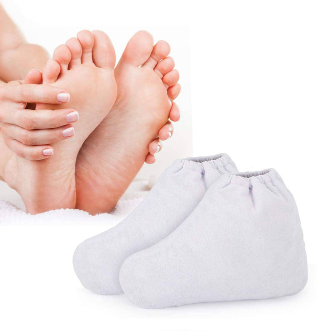 Frotinės baltos kojinės parafino procedūroms, 1 pora