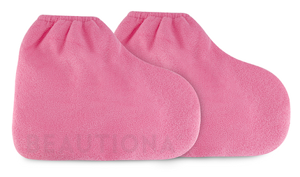 Frotinės rožinės kojinės parafino procedūroms, 1 pora