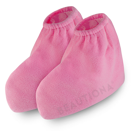 Frotinės rožinės kojinės parafino procedūroms, 1 pora