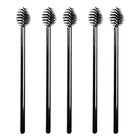 Apvalūs blakstienų šepetėliai, juodi, 5 vnt.