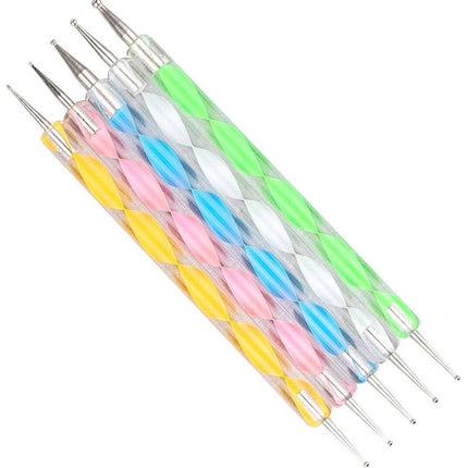 Двусторонний набор инструментов для дизайна ногтей, 5 шт.