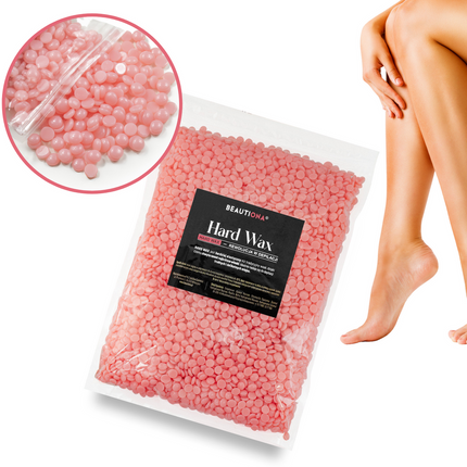 Kietasis depiliacijos vaškas granulėmis PINK, 1000 g, skirtas kojų depiliavimu