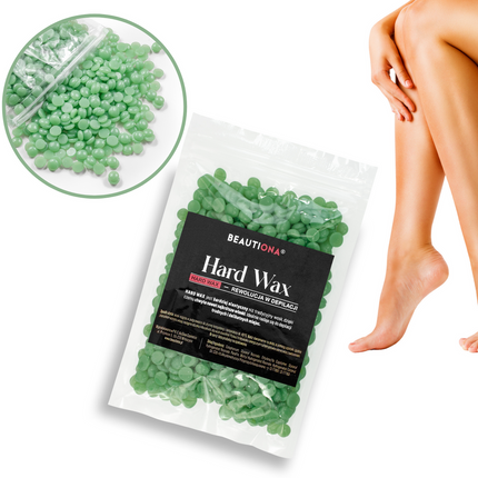 Kietasis depiliacijos vaškas granulėmis GREEN, 100 g, Beautiona prekės ženklo