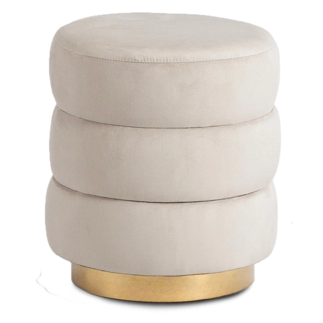 Pufas AURA, kreminis aksomas