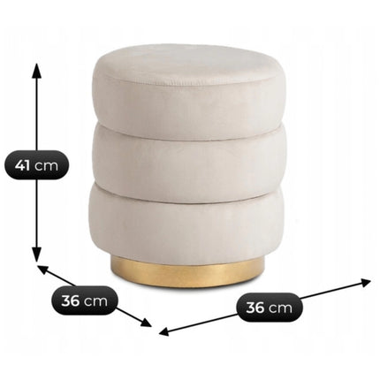 Pufas AURA, kreminis aksomas