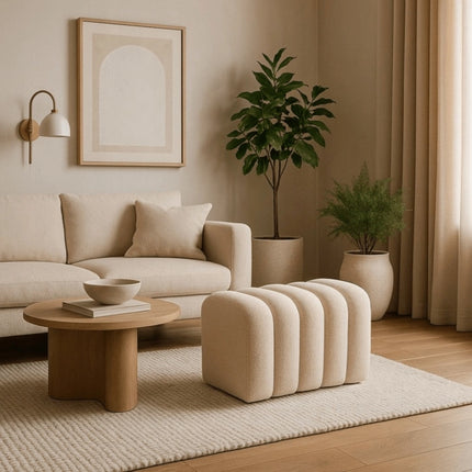 Pufas KARBON, kreminės spalvos