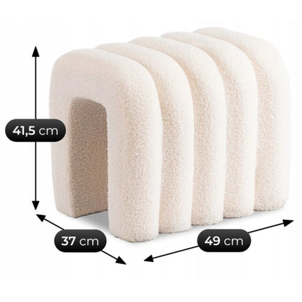 Pufas PIKSEL, kreminės spalvos