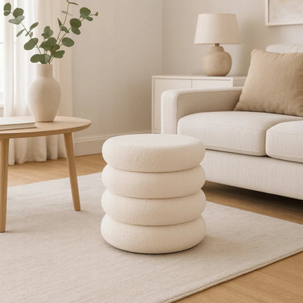 Pufas ROSSA, kreminės spalvos