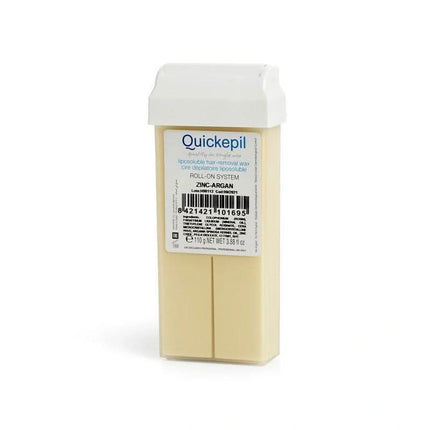 QUICKEPIL depiliacijos vaško kasetė ZINC-ARGAN 110g – roll-on volelis profesionaliam salono naudojimui