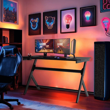 Rašomasis stalas Gamer BLECK 120 cm, juodas - Beauty Kit