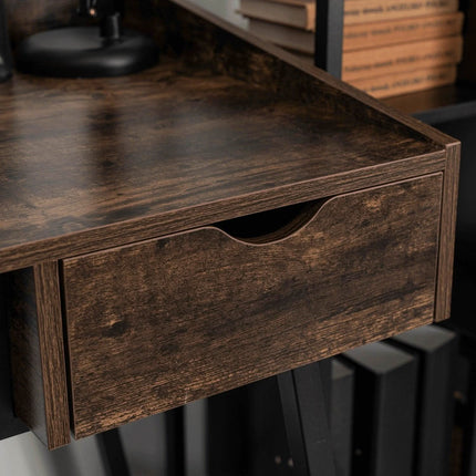 Rašomasis stalas ICE su stalčiais – ąžuolas / juoda – šiuolaikinis lofto stiliaus - Beauty Kit