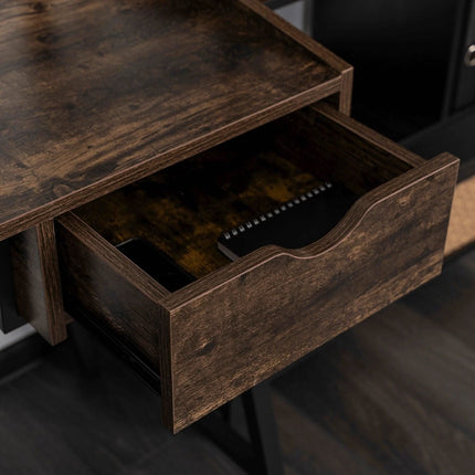 Rašomasis stalas ICE su stalčiais – ąžuolas / juoda – šiuolaikinis lofto stiliaus - Beauty Kit