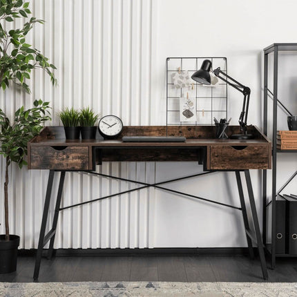 Rašomasis stalas ICE su stalčiais – ąžuolas / juoda – šiuolaikinis lofto stiliaus - Beauty Kit