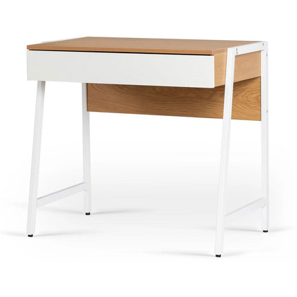Rašomasis stalas MORI, ąžuolas/baltas - Beauty Kit