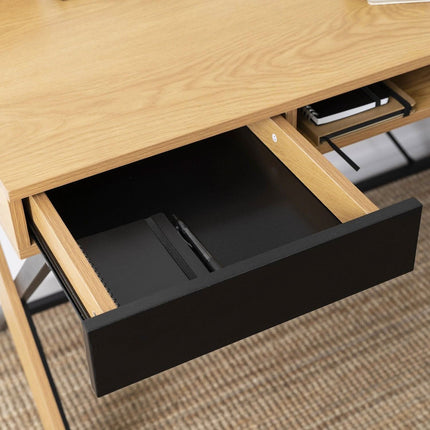 Rašomasis stalas REA 120cm, auksinis ąžuolas/juodas - Beauty Kit