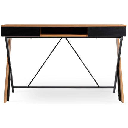 Rašomasis stalas REA 120cm, auksinis ąžuolas/juodas - Beauty Kit