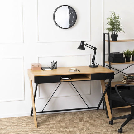 Rašomasis stalas REA 120cm, auksinis ąžuolas/juodas - Beauty Kit