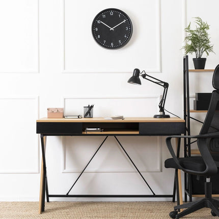 Rašomasis stalas REA 120cm, auksinis ąžuolas/juodas - Beauty Kit